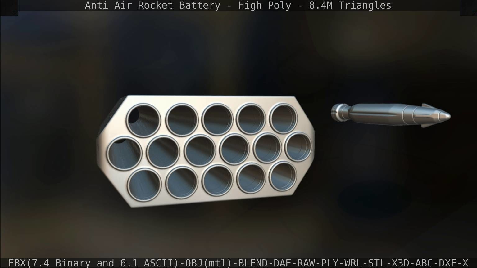 Anti Air Rocket Battery High Poly 3D model_182