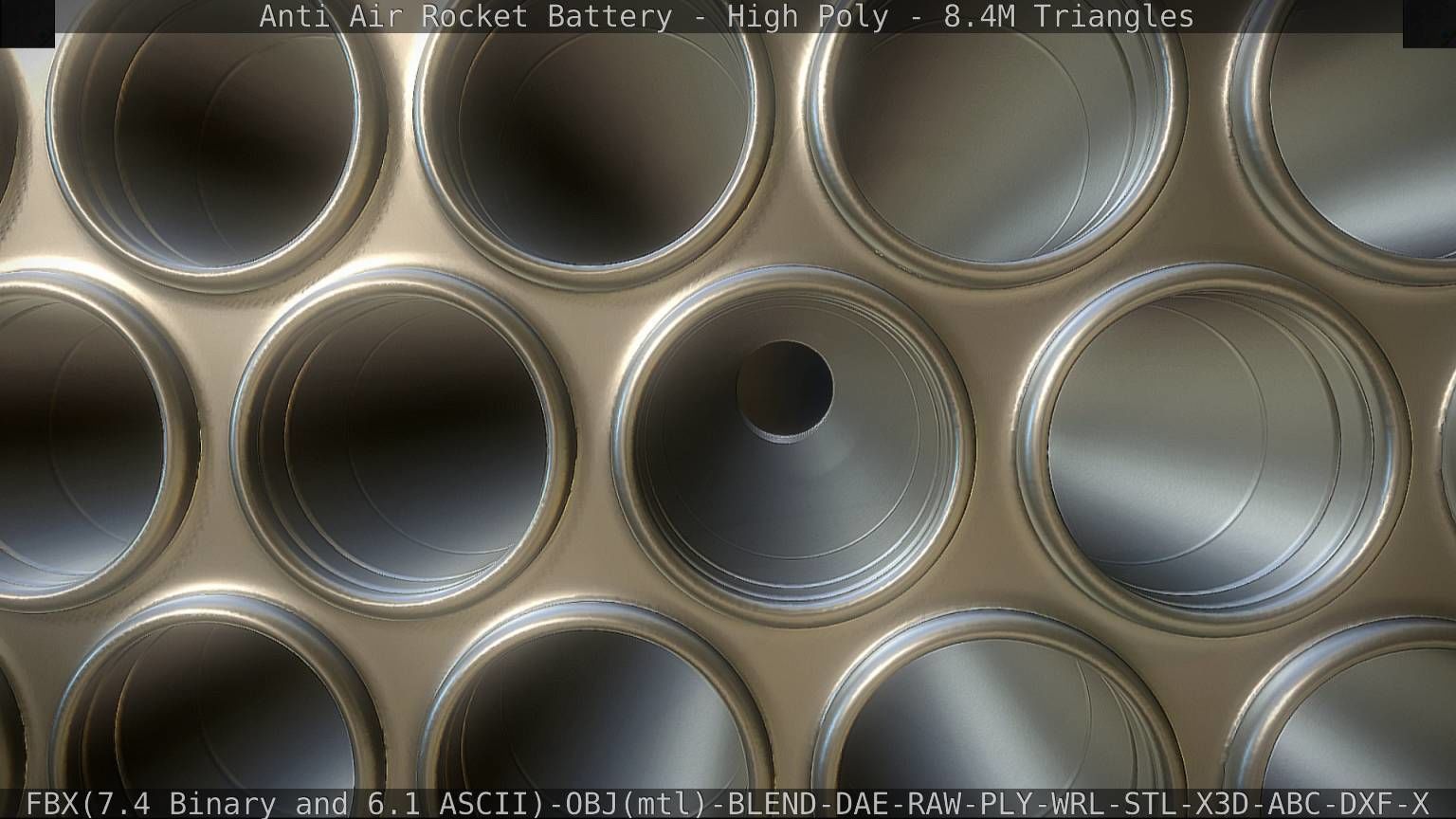 Anti Air Rocket Battery High Poly 3D model_19