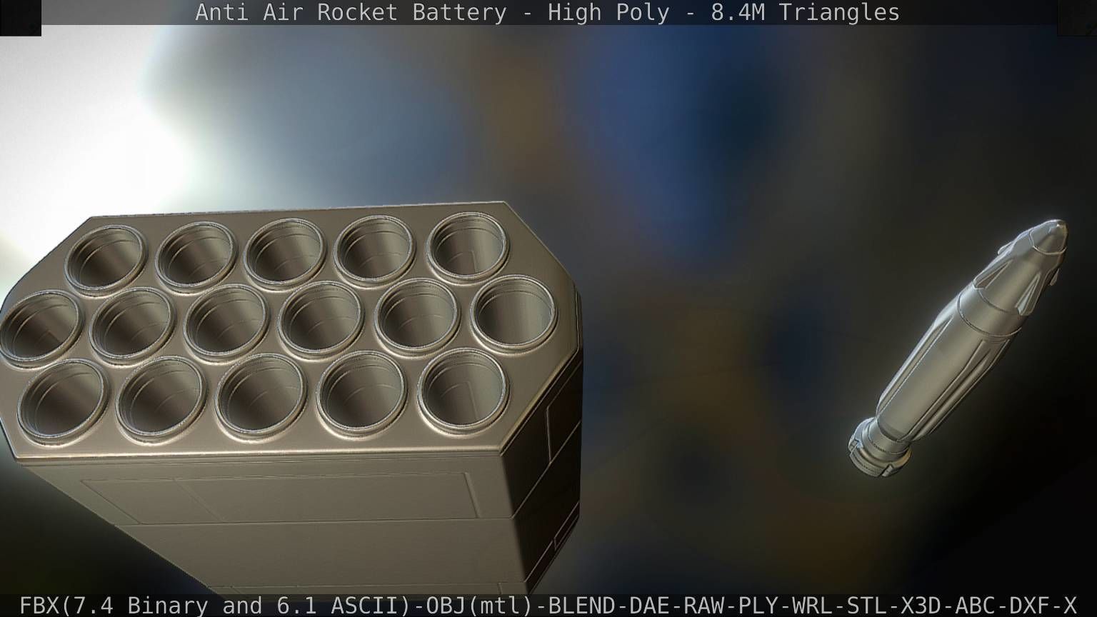 Anti Air Rocket Battery High Poly 3D model_95