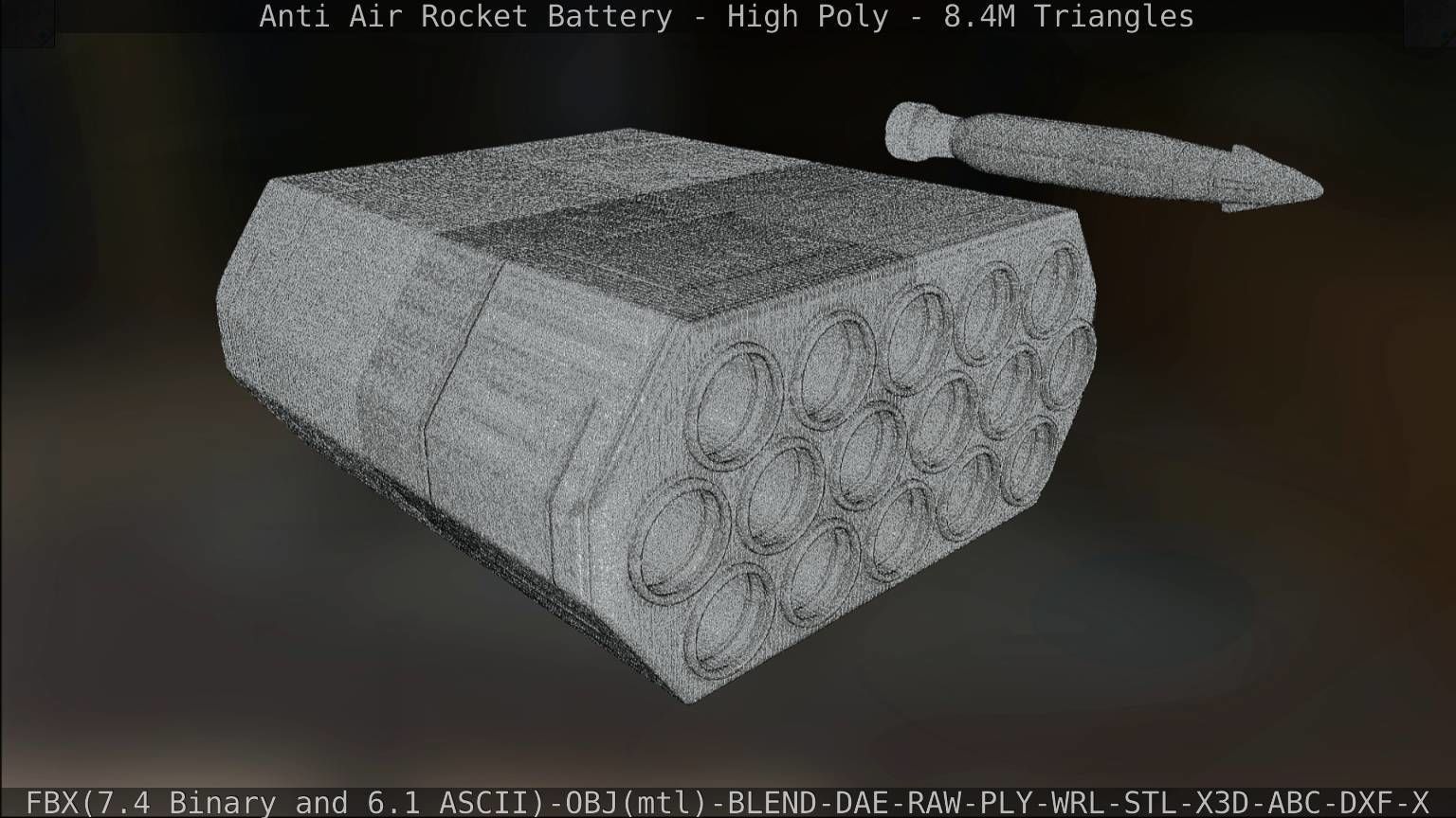 Anti Air Rocket Battery High Poly 3D model_114