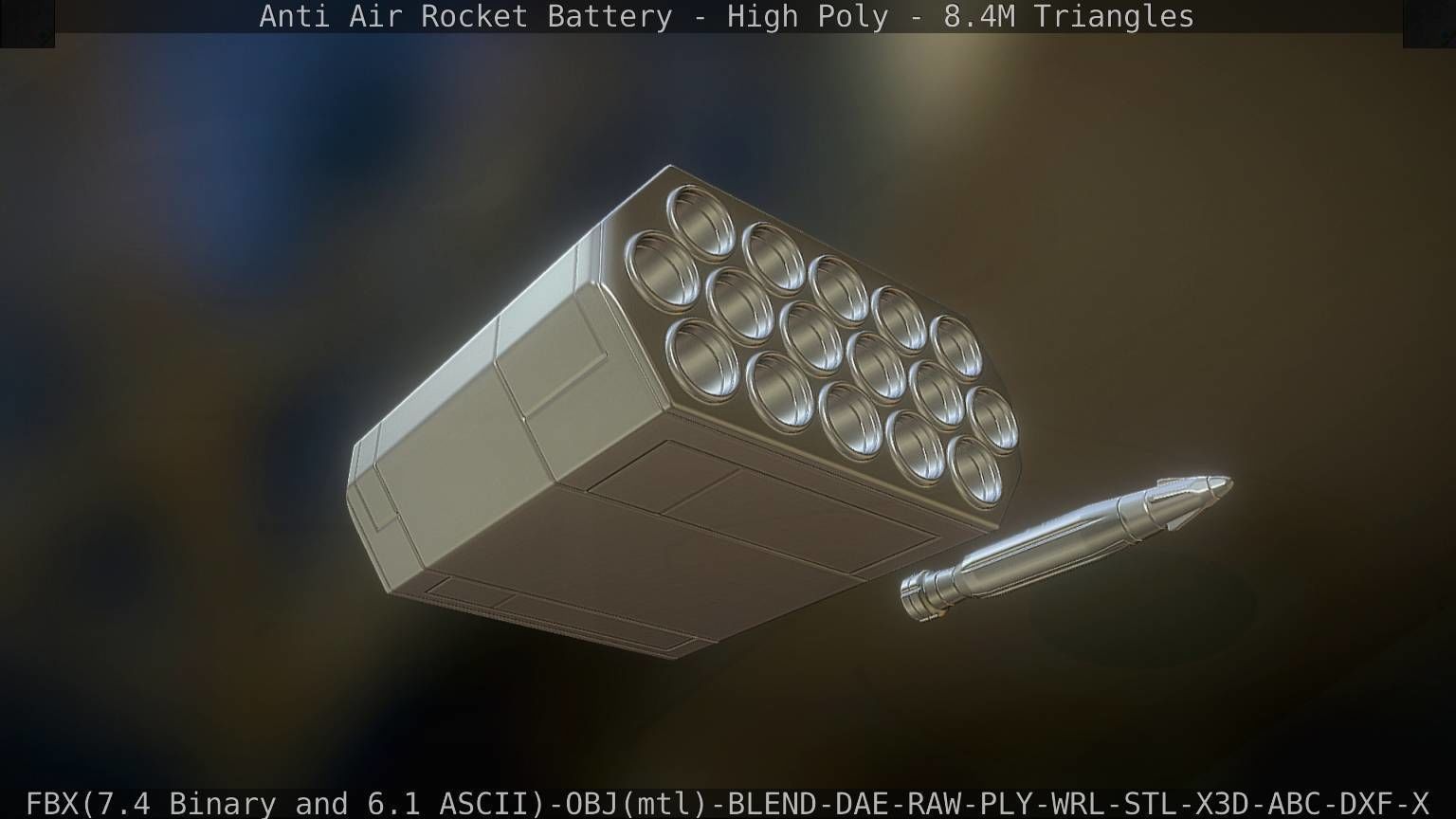 Anti Air Rocket Battery High Poly 3D model_98
