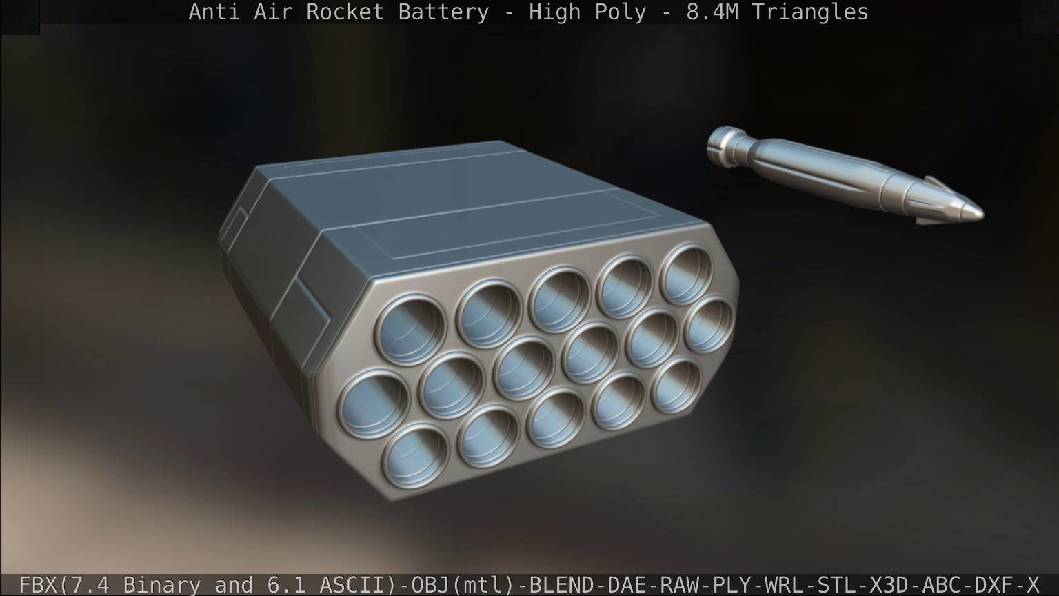 Anti Air Rocket Battery High Poly 3D model_184