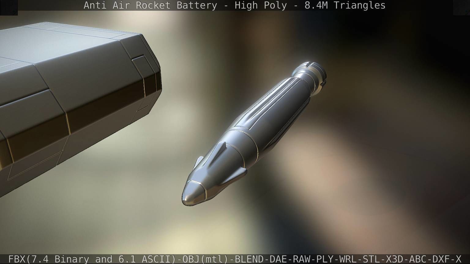 Anti Air Rocket Battery High Poly 3D model_64