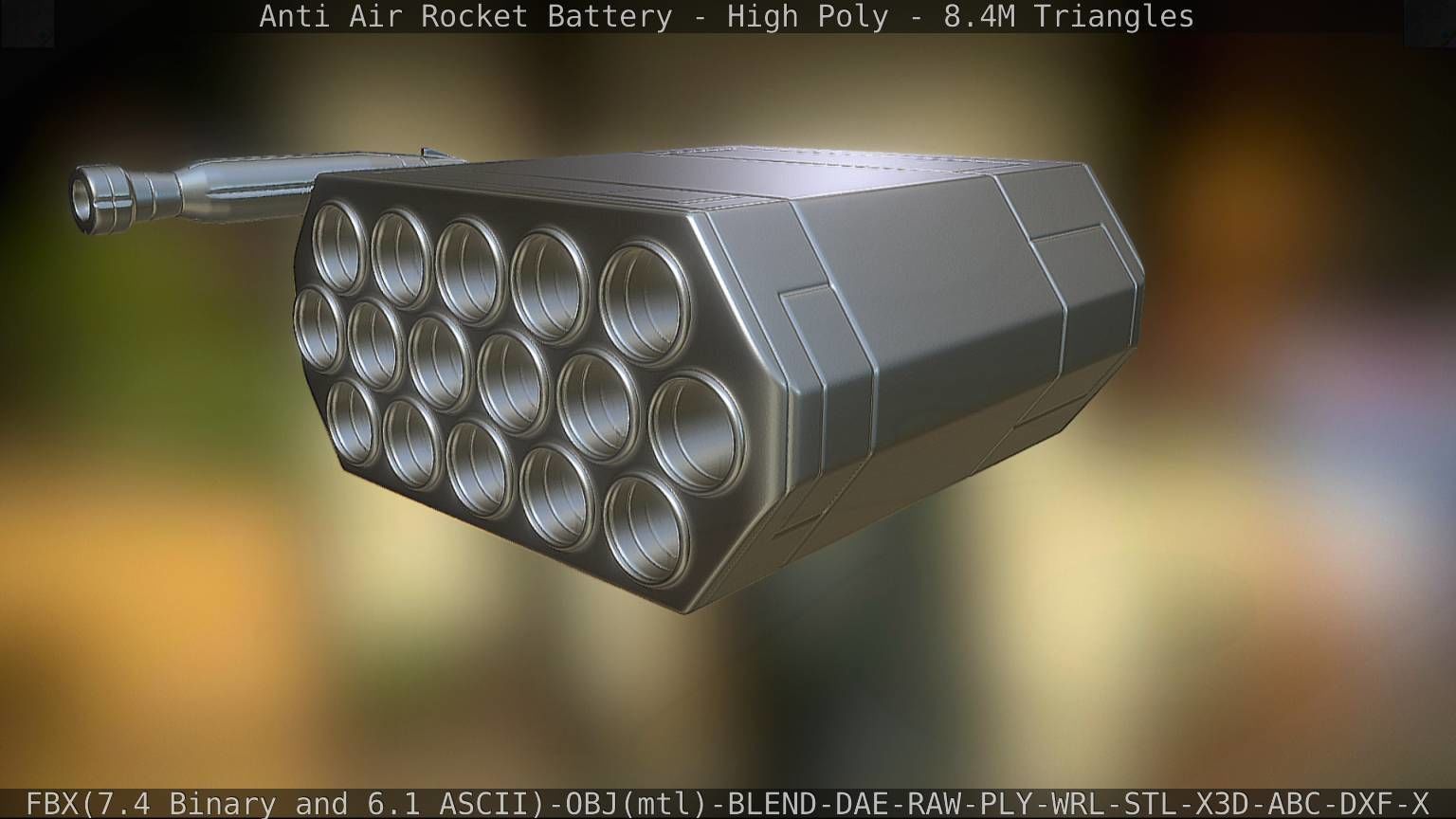 Anti Air Rocket Battery High Poly 3D model_36