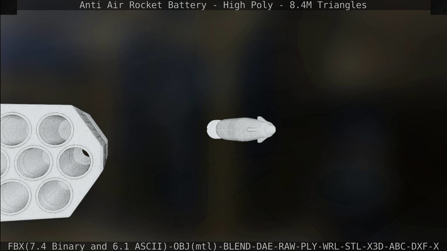 Anti Air Rocket Battery High Poly 3D model_180