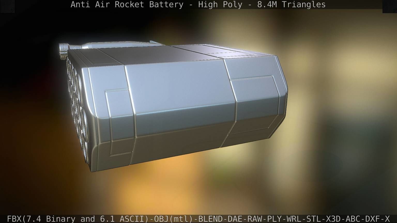 Anti Air Rocket Battery High Poly 3D model_35