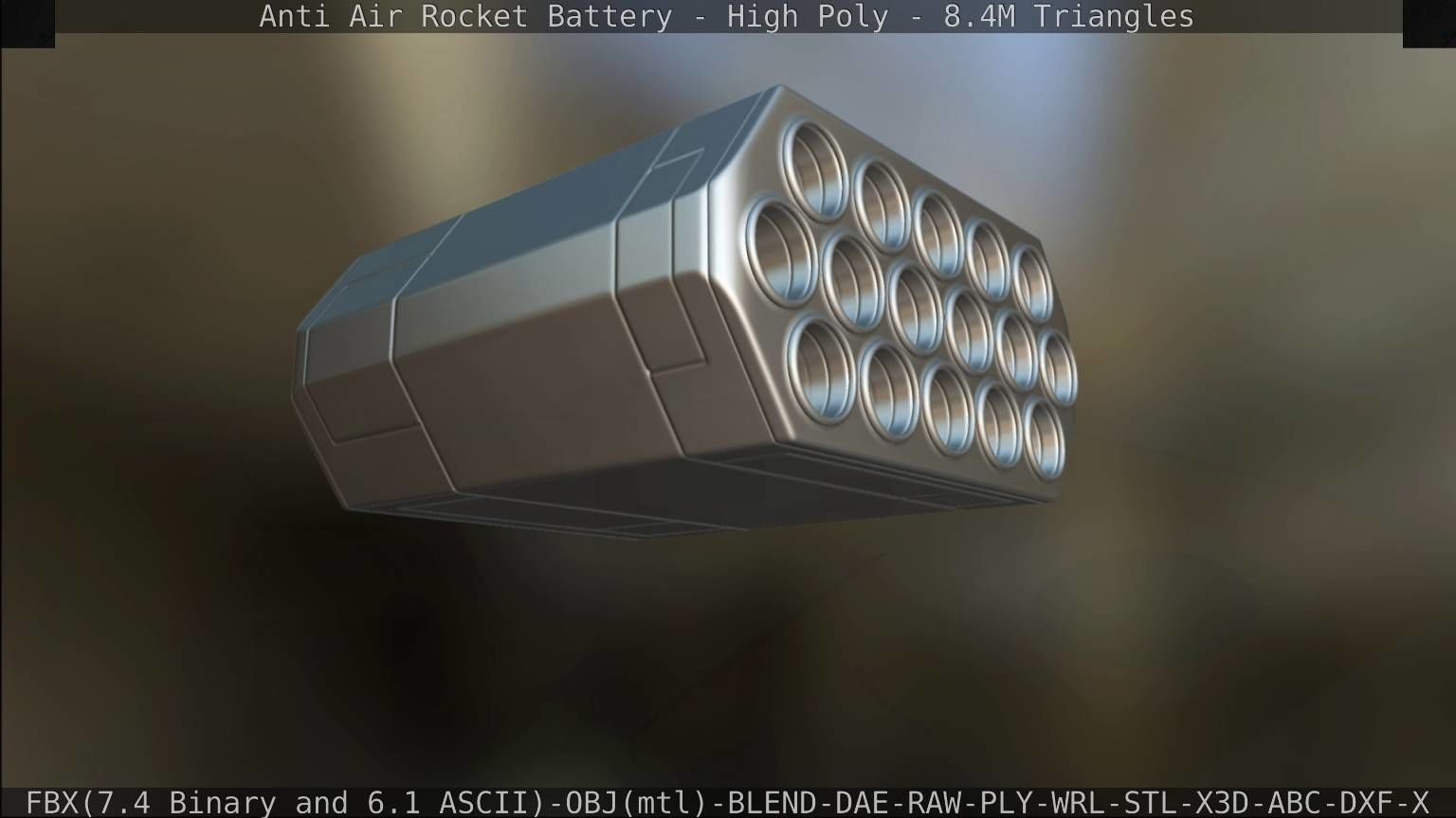 Anti Air Rocket Battery High Poly 3D model_190