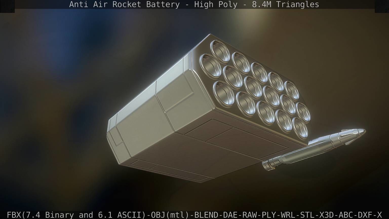 Anti Air Rocket Battery High Poly 3D model_100