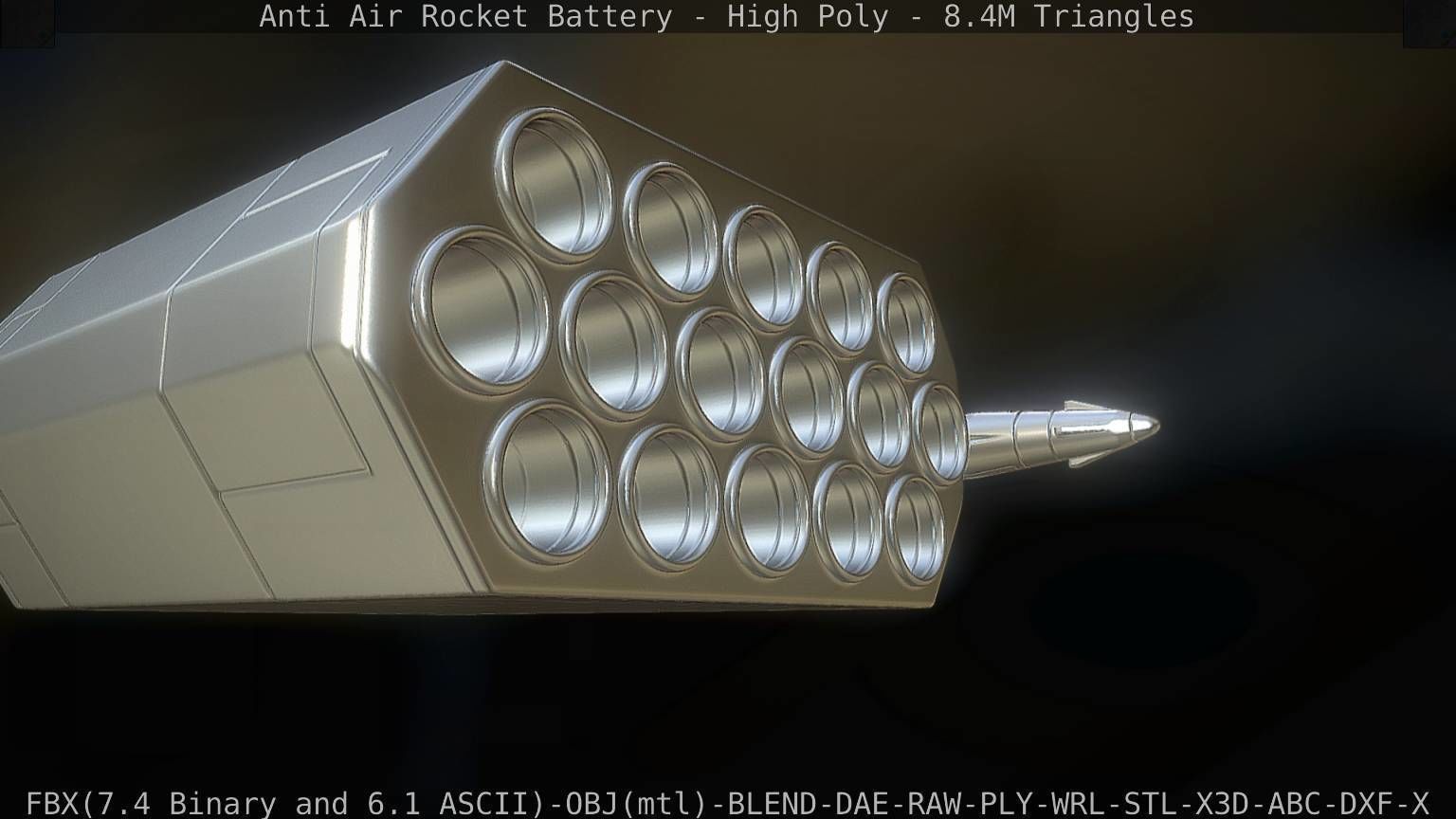 Anti Air Rocket Battery High Poly 3D model_26