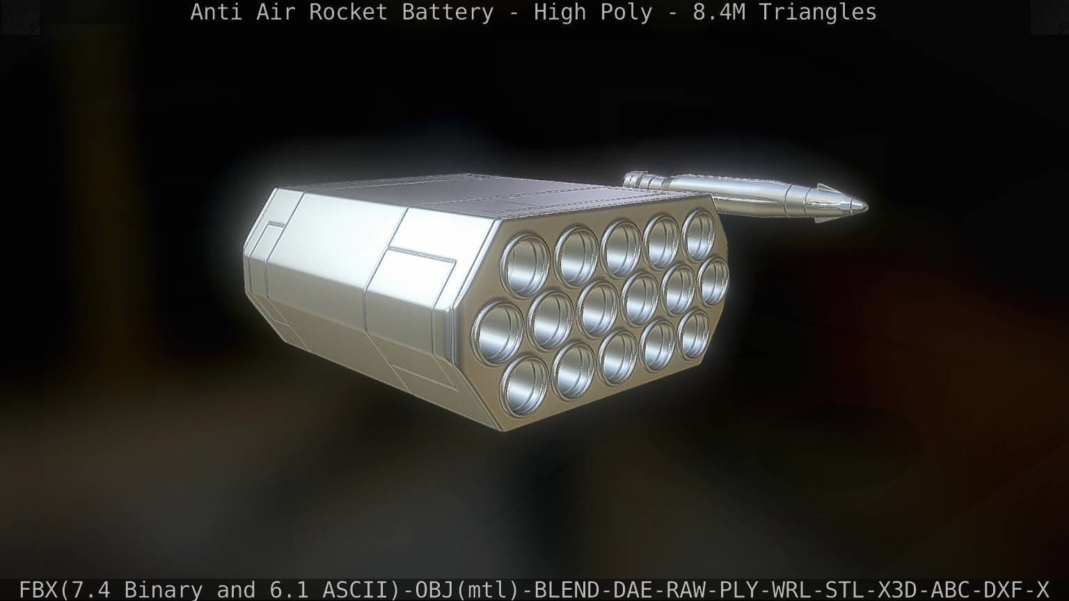 Anti Air Rocket Battery High Poly 3D model_99