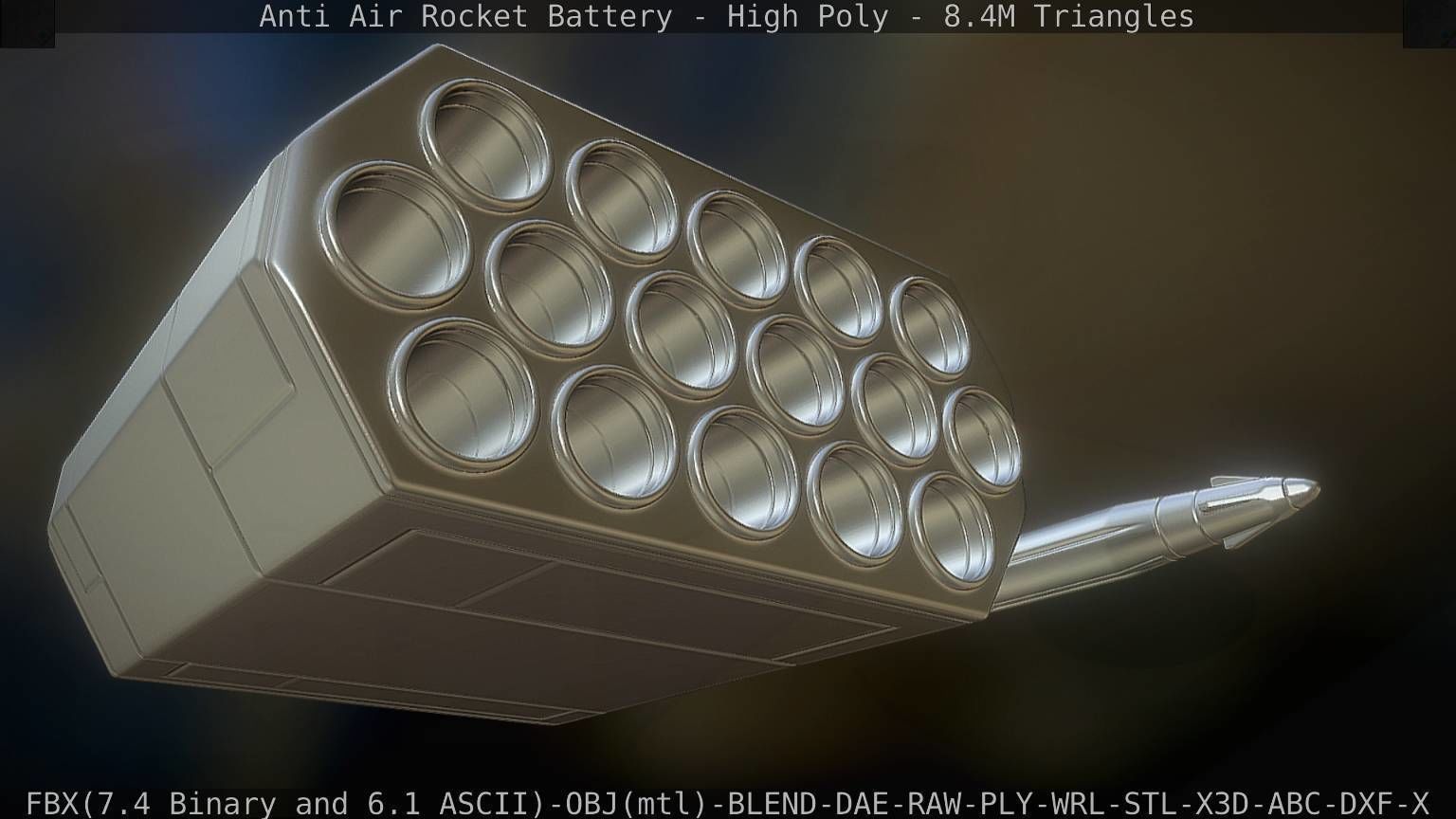 Anti Air Rocket Battery High Poly 3D model_27