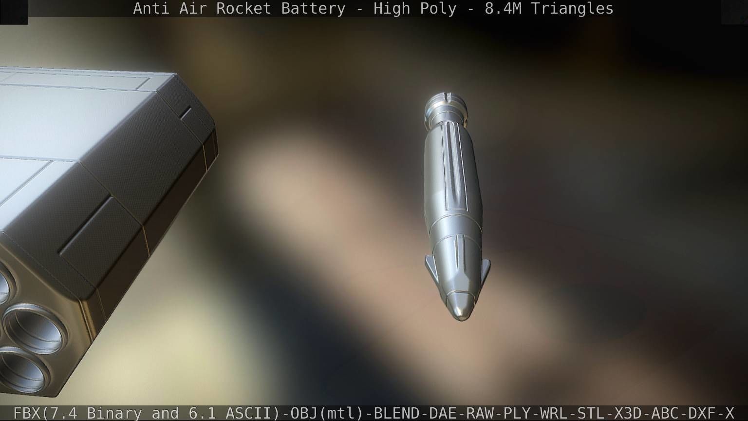 Anti Air Rocket Battery High Poly 3D model_61