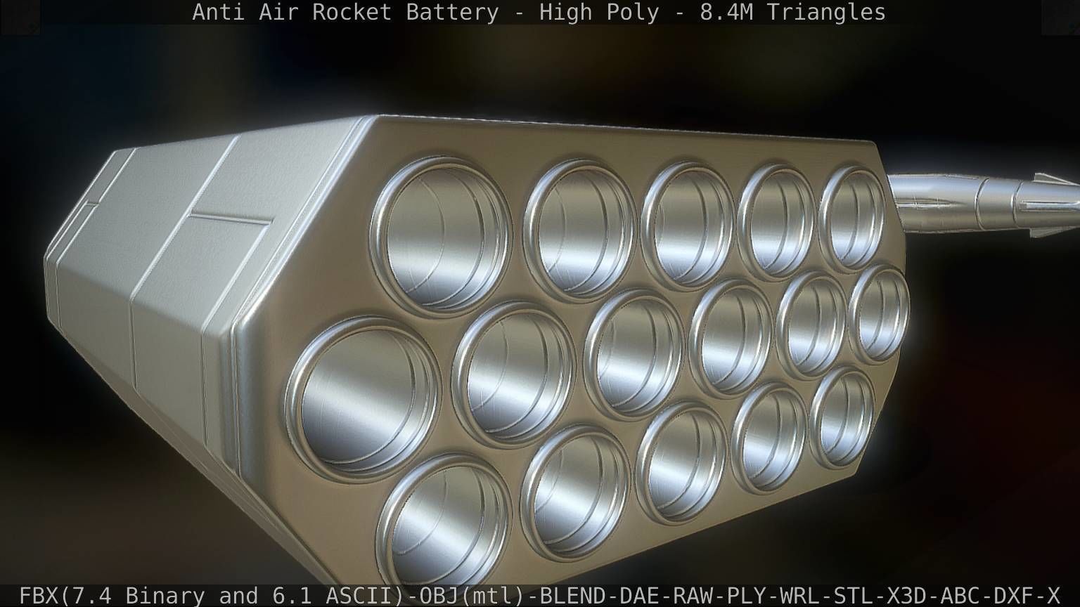 Anti Air Rocket Battery High Poly 3D model_52