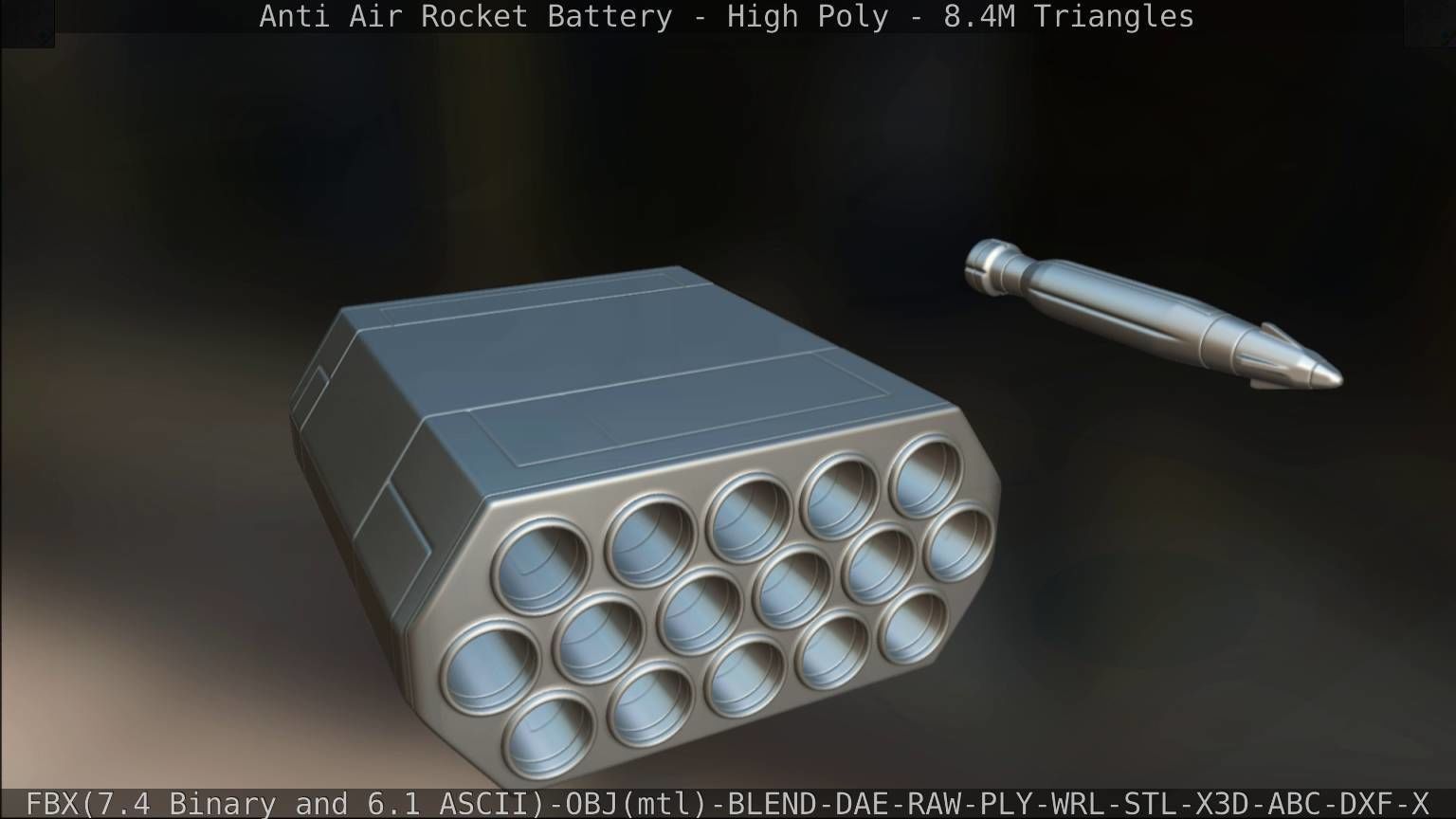 Anti Air Rocket Battery High Poly 3D model_183