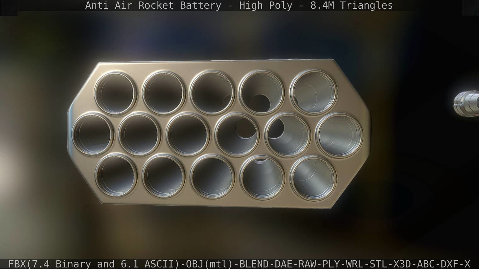 Anti Air Rocket Battery High Poly 3D model_22