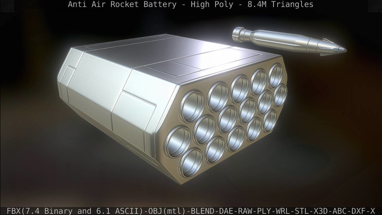 Anti Air Rocket Battery High Poly 3D model_108