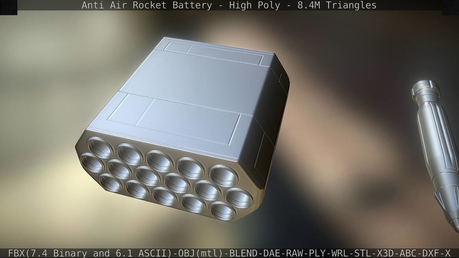 Anti Air Rocket Battery High Poly 3D model_57