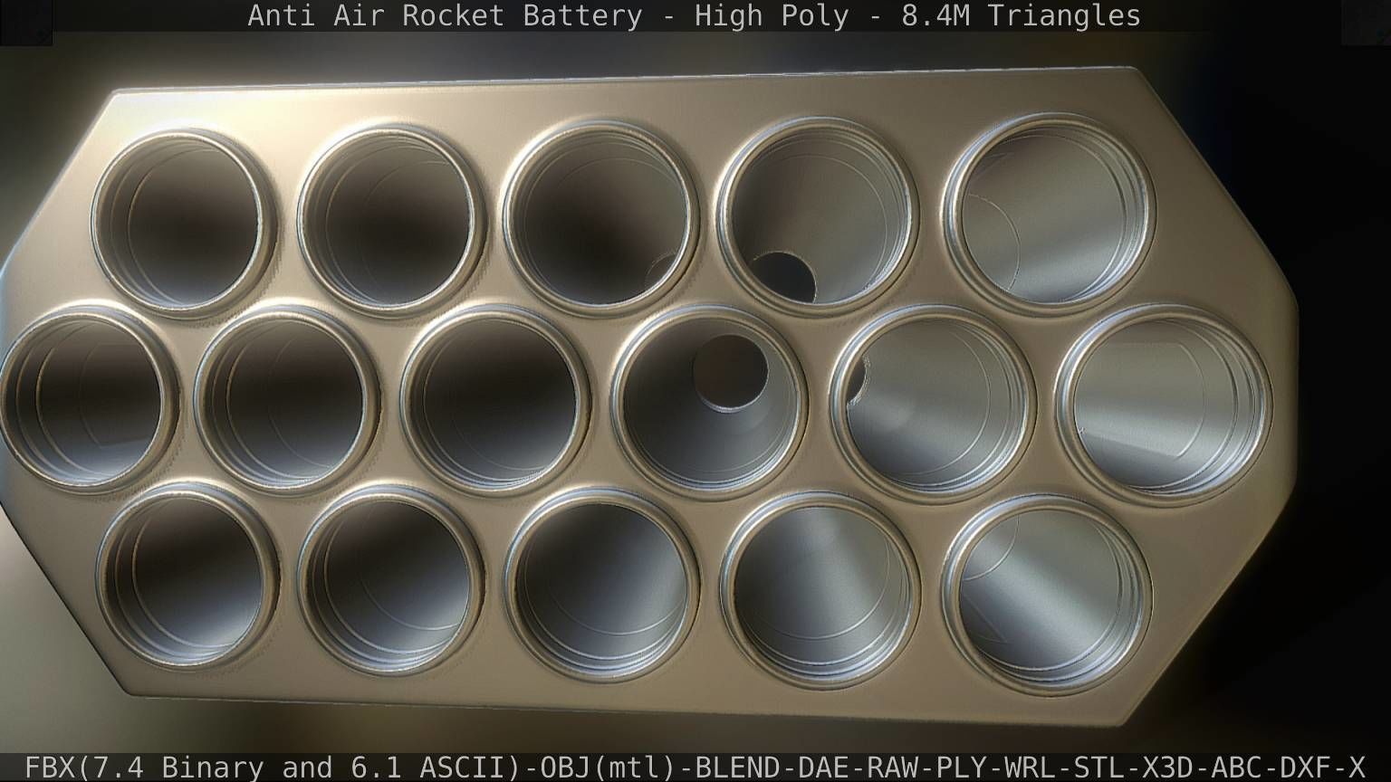 Anti Air Rocket Battery High Poly 3D model_25