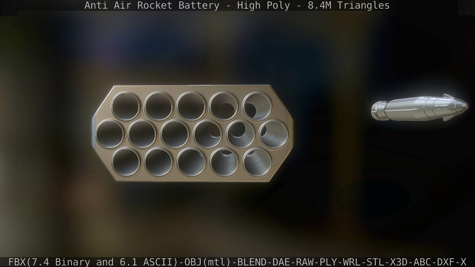 Anti Air Rocket Battery High Poly 3D model_15