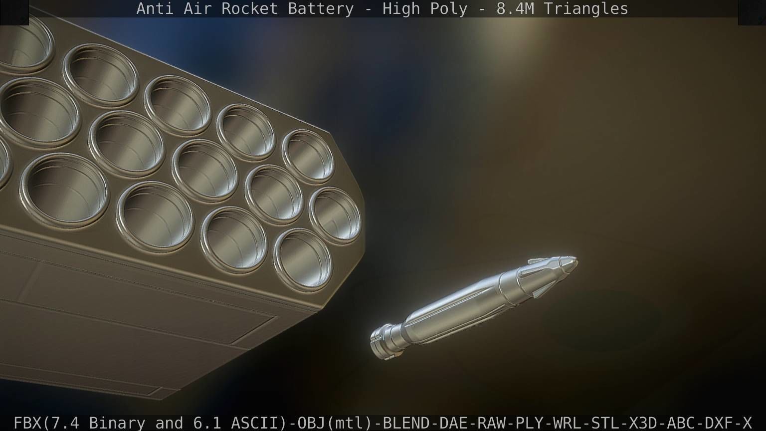 Anti Air Rocket Battery High Poly 3D model_96