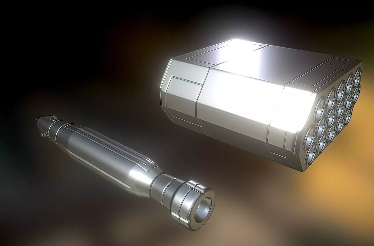 Anti Air Rocket Battery High Poly 3D model_0