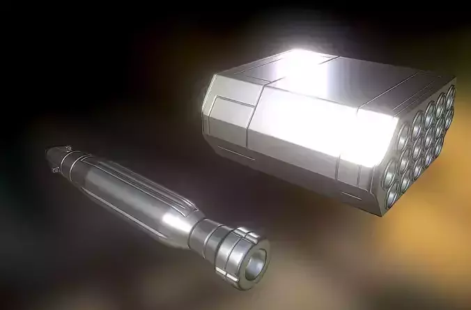 Anti Air Rocket Battery High Poly 3D model