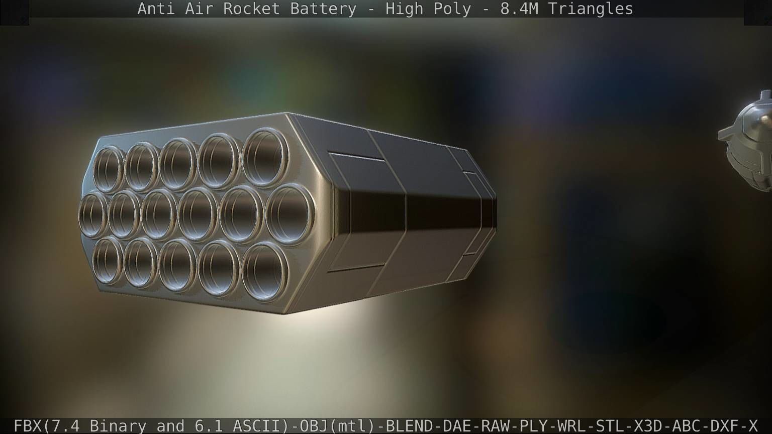 Anti Air Rocket Battery High Poly 3D model_93
