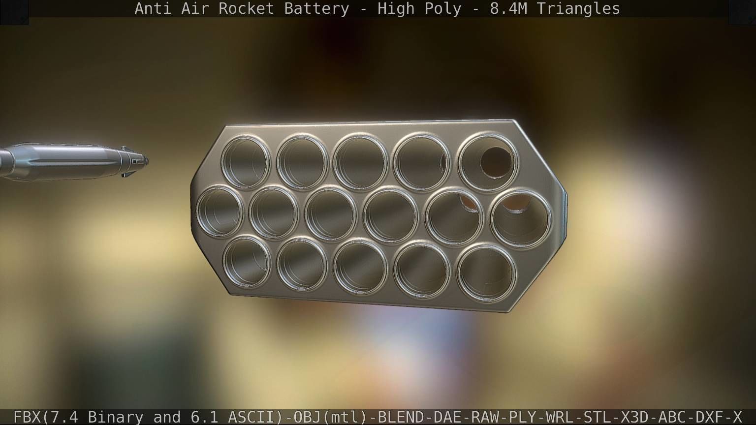 Anti Air Rocket Battery High Poly 3D model_43