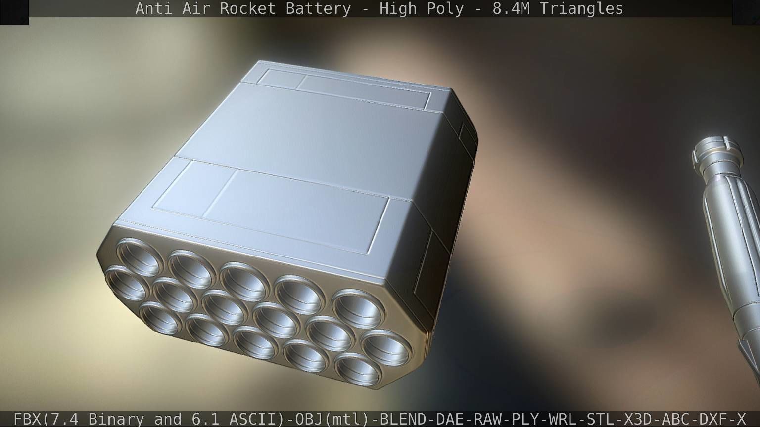 Anti Air Rocket Battery High Poly 3D model_55