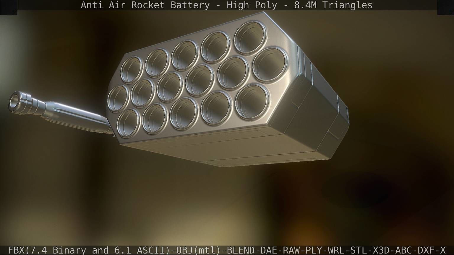 Anti Air Rocket Battery High Poly 3D model_38