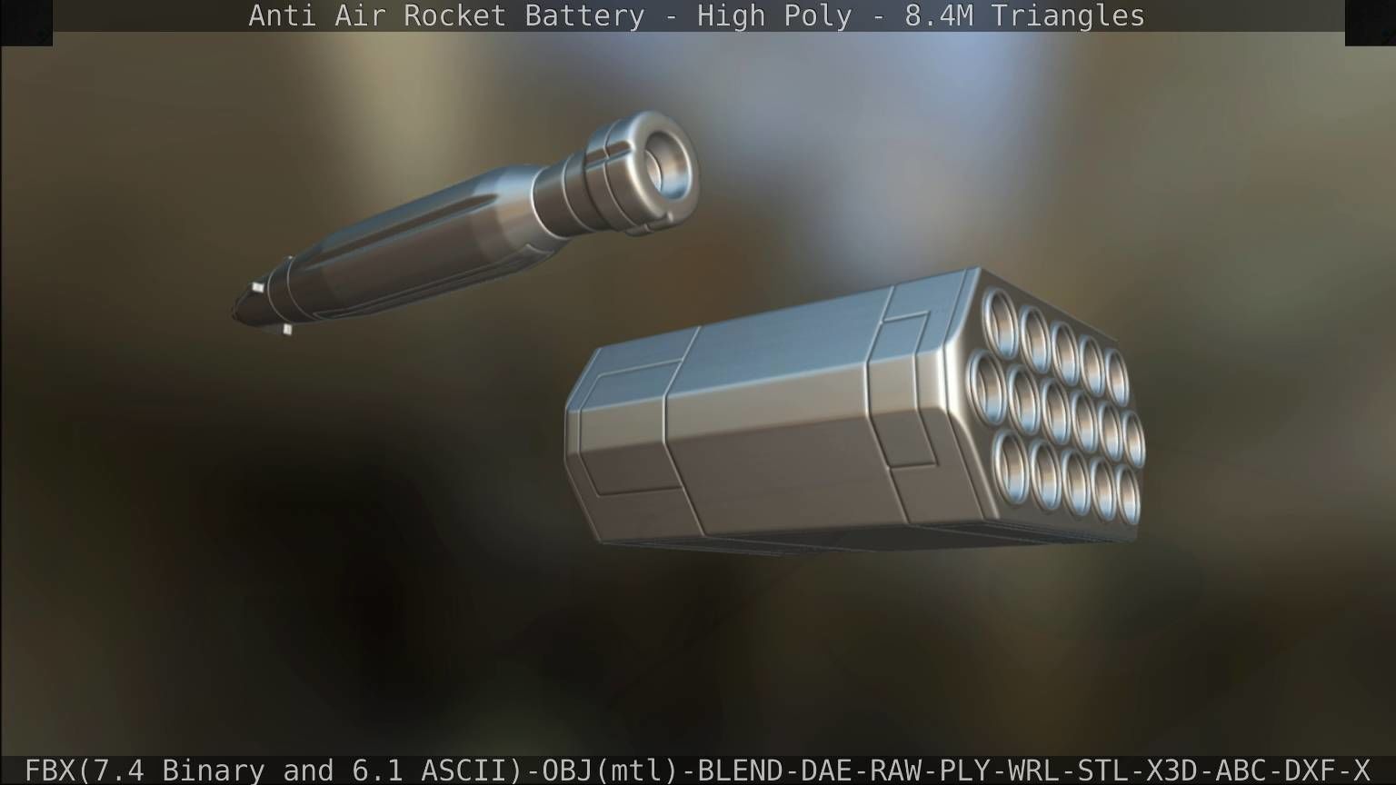 Anti Air Rocket Battery High Poly 3D model_192