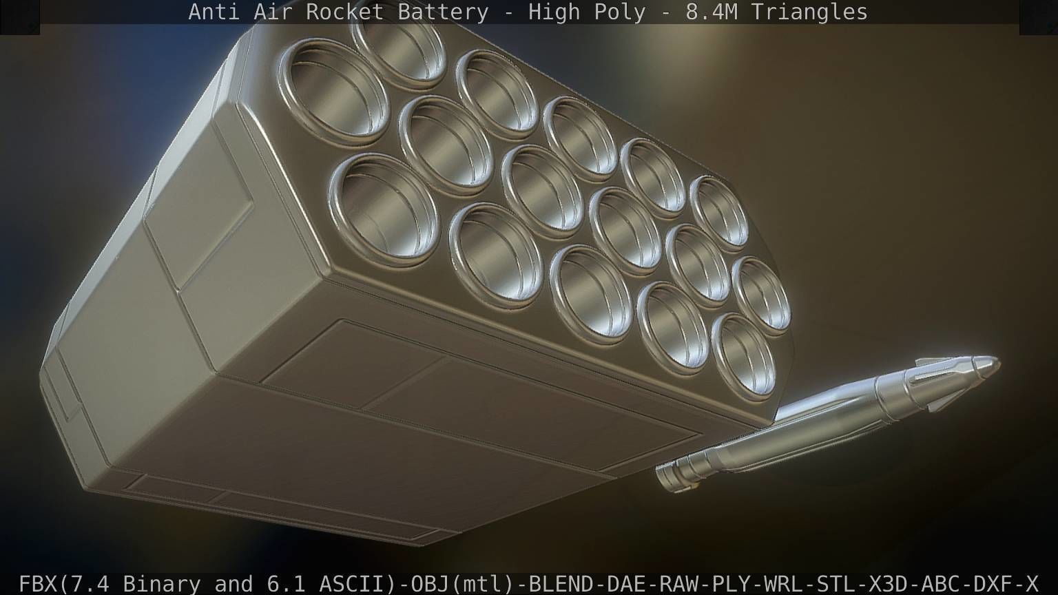 Anti Air Rocket Battery High Poly 3D model_94
