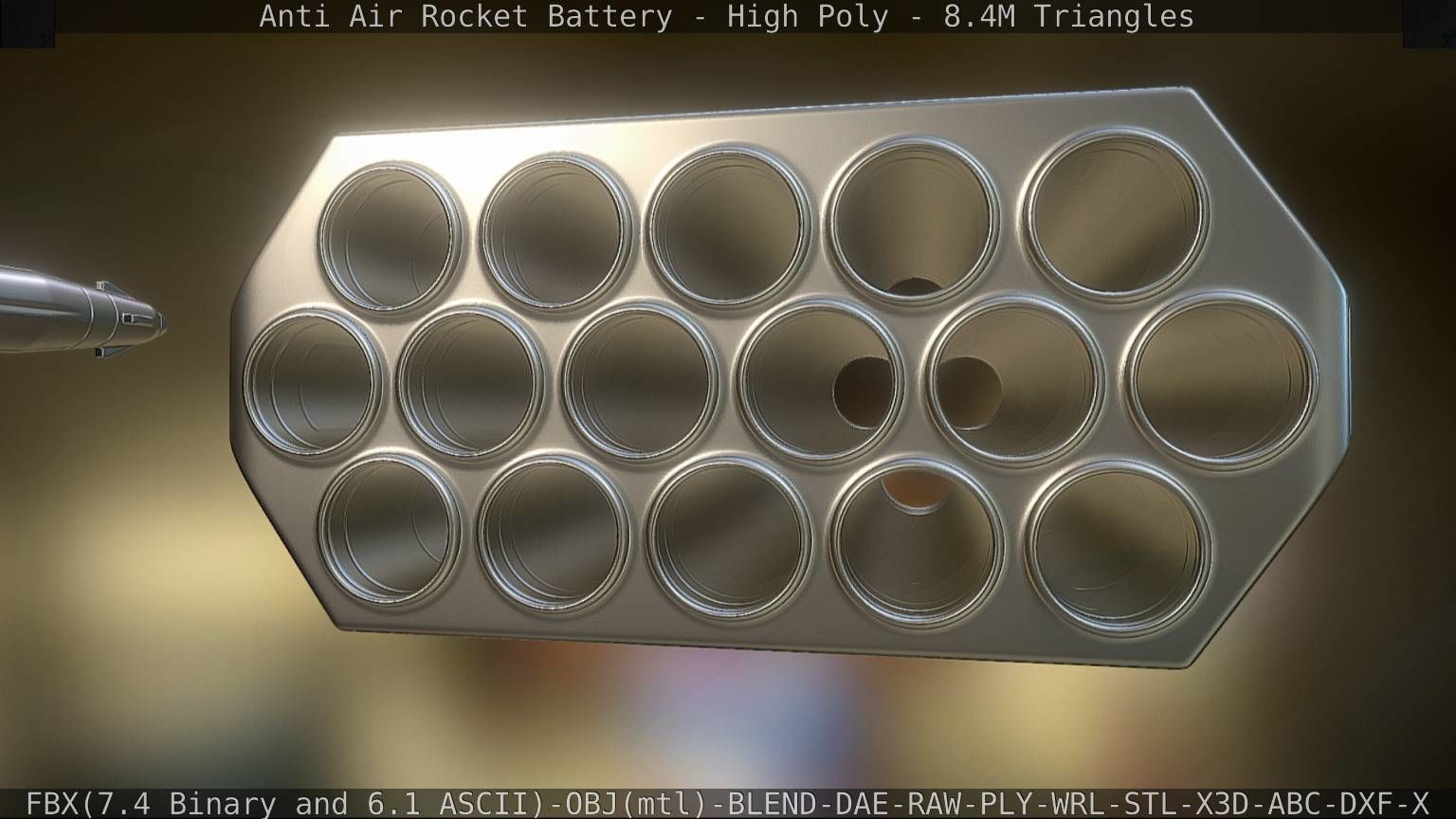 Anti Air Rocket Battery High Poly 3D model_45
