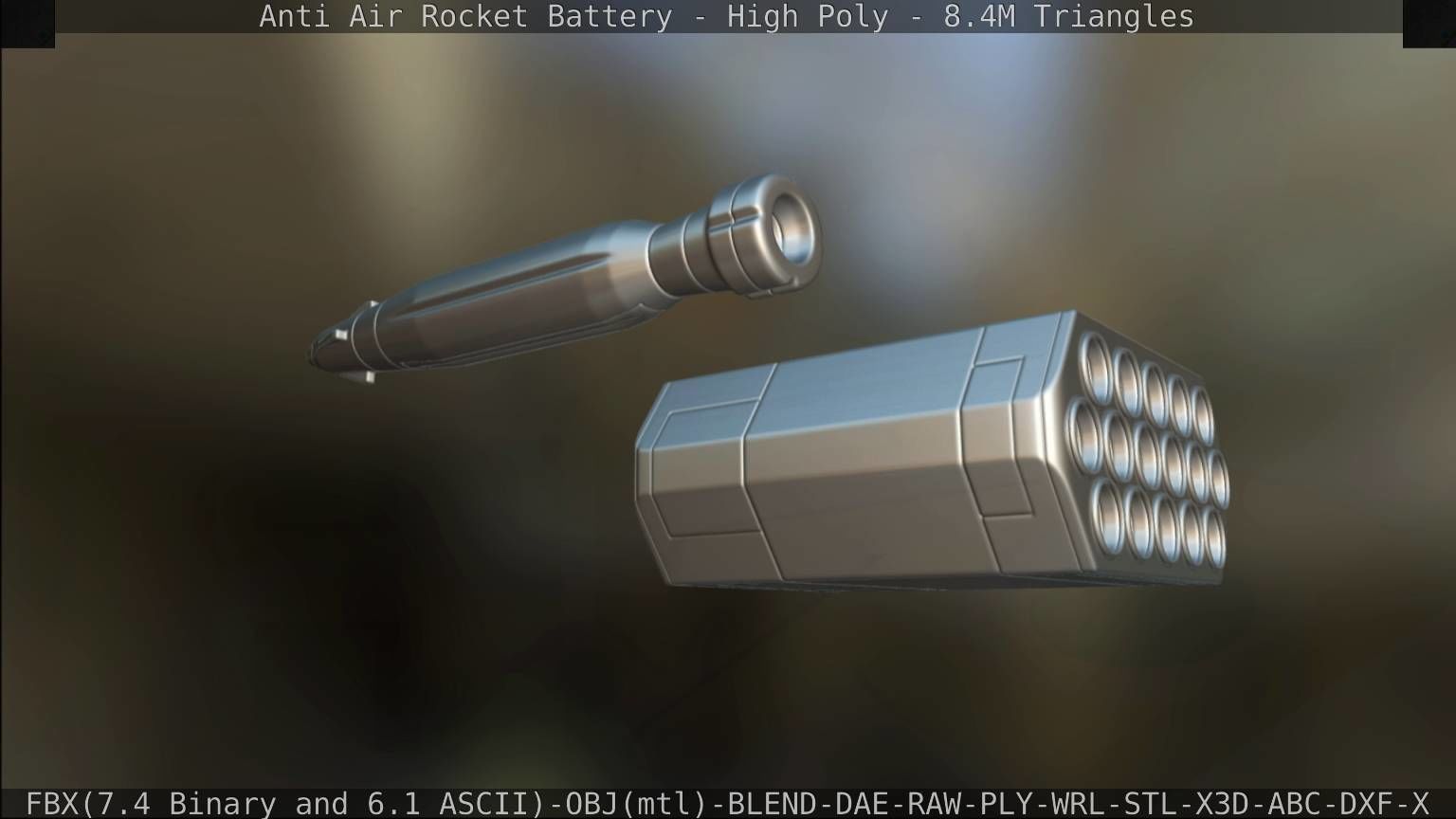 Anti Air Rocket Battery High Poly 3D model_193