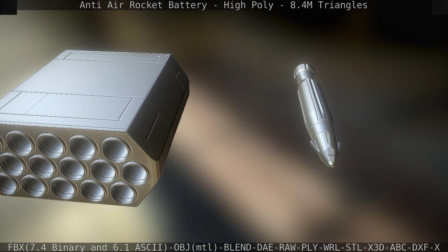 Anti Air Rocket Battery High Poly 3D model_60