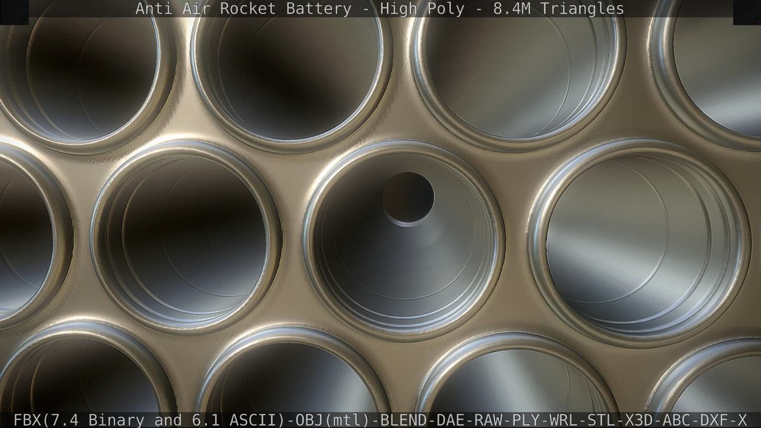Anti Air Rocket Battery High Poly 3D model_18