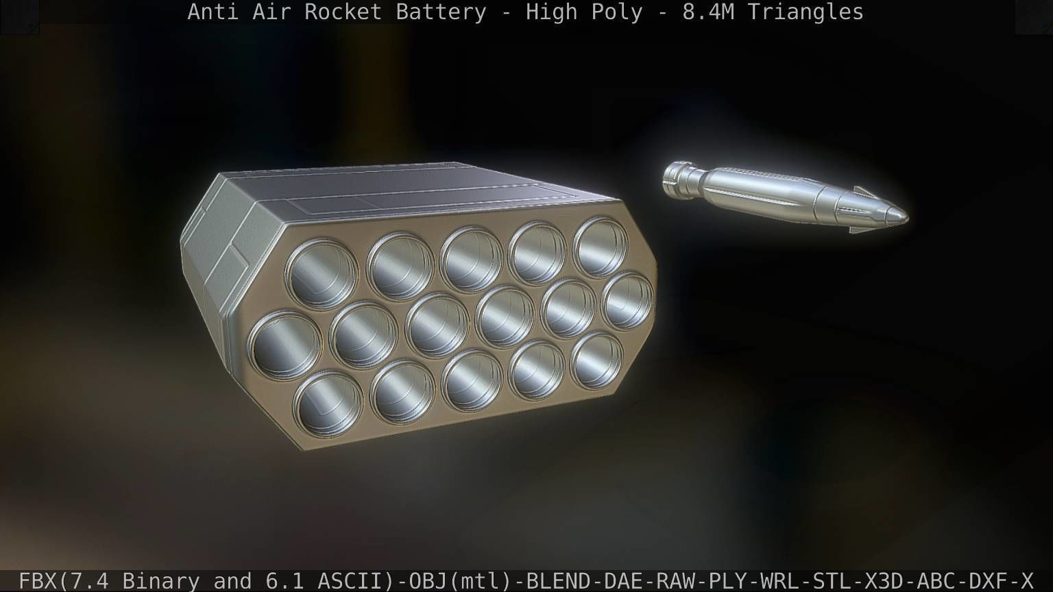 Anti Air Rocket Battery High Poly 3D model_12