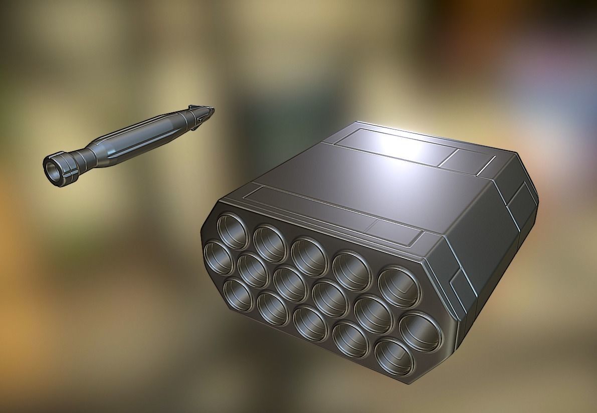 Anti Air Rocket Battery High Poly 3D model_8