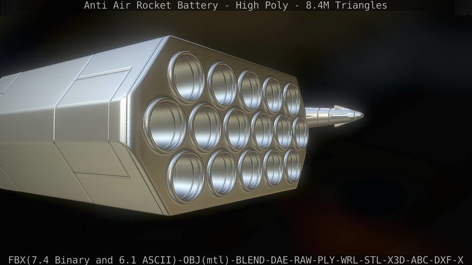 Anti Air Rocket Battery High Poly 3D model_28