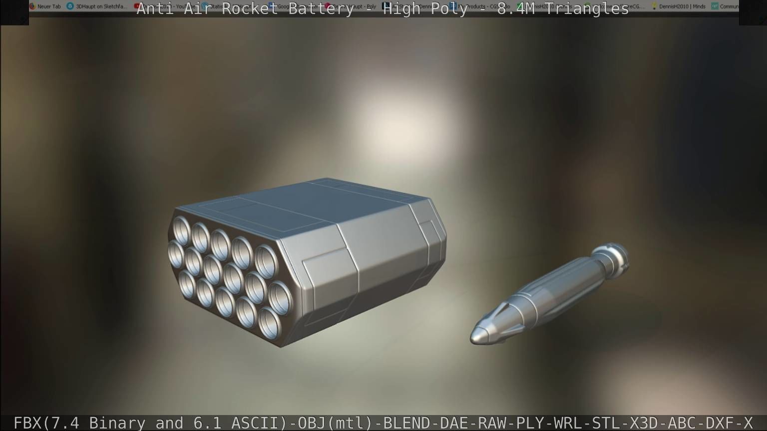Anti Air Rocket Battery High Poly 3D model_196