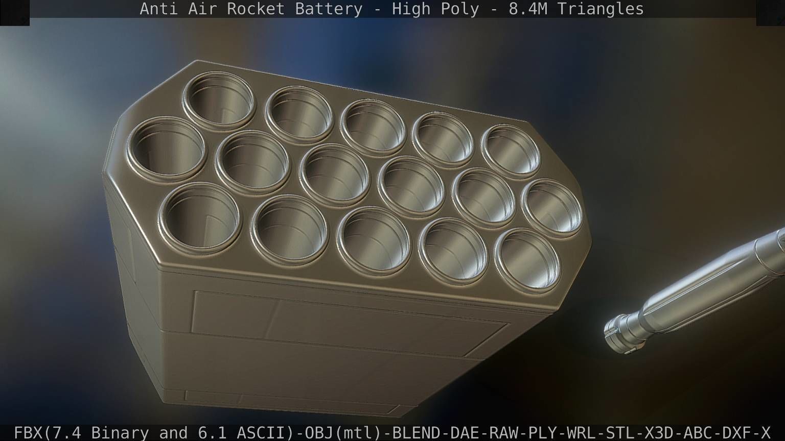 Anti Air Rocket Battery High Poly 3D model_23