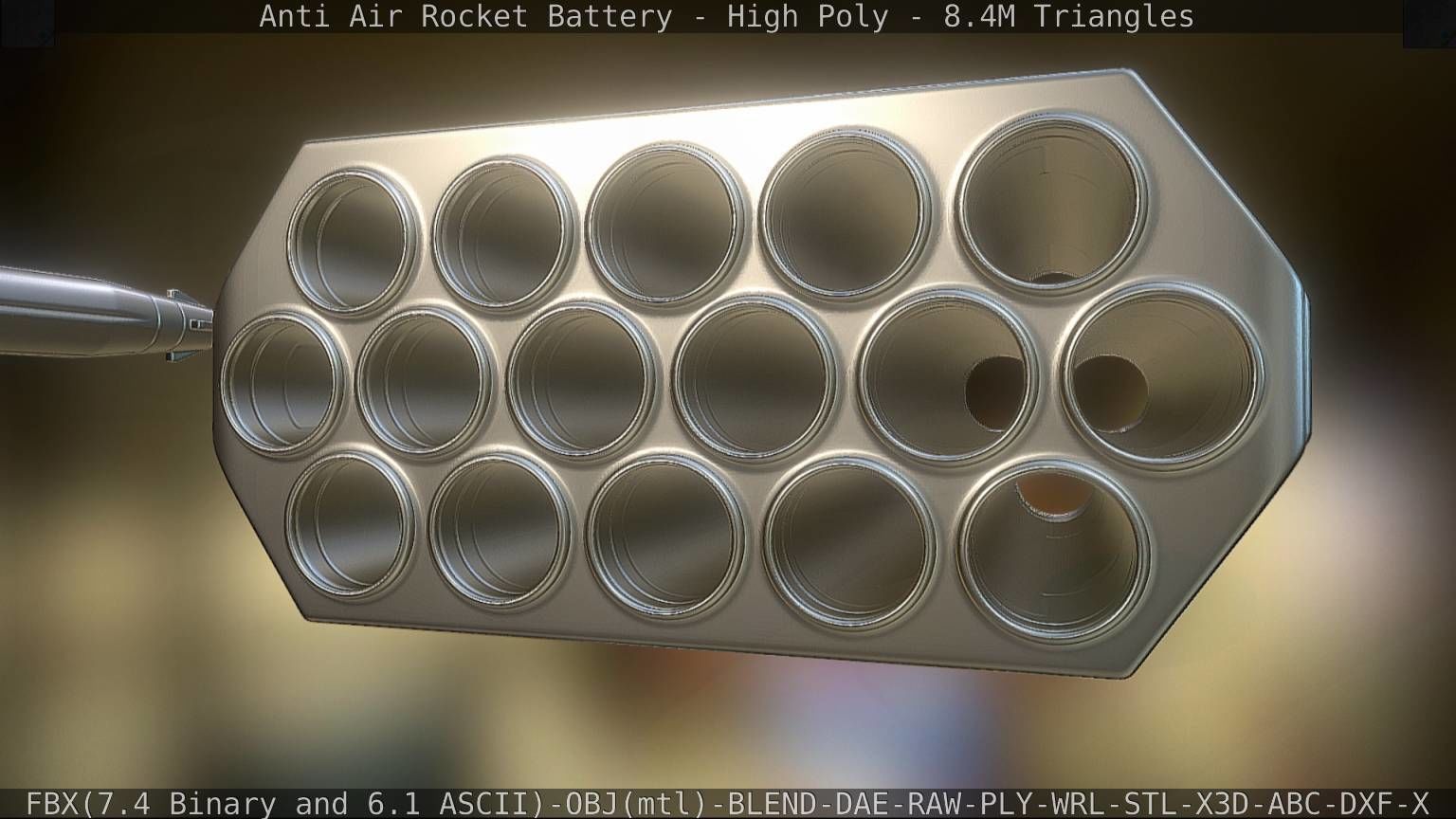 Anti Air Rocket Battery High Poly 3D model_49