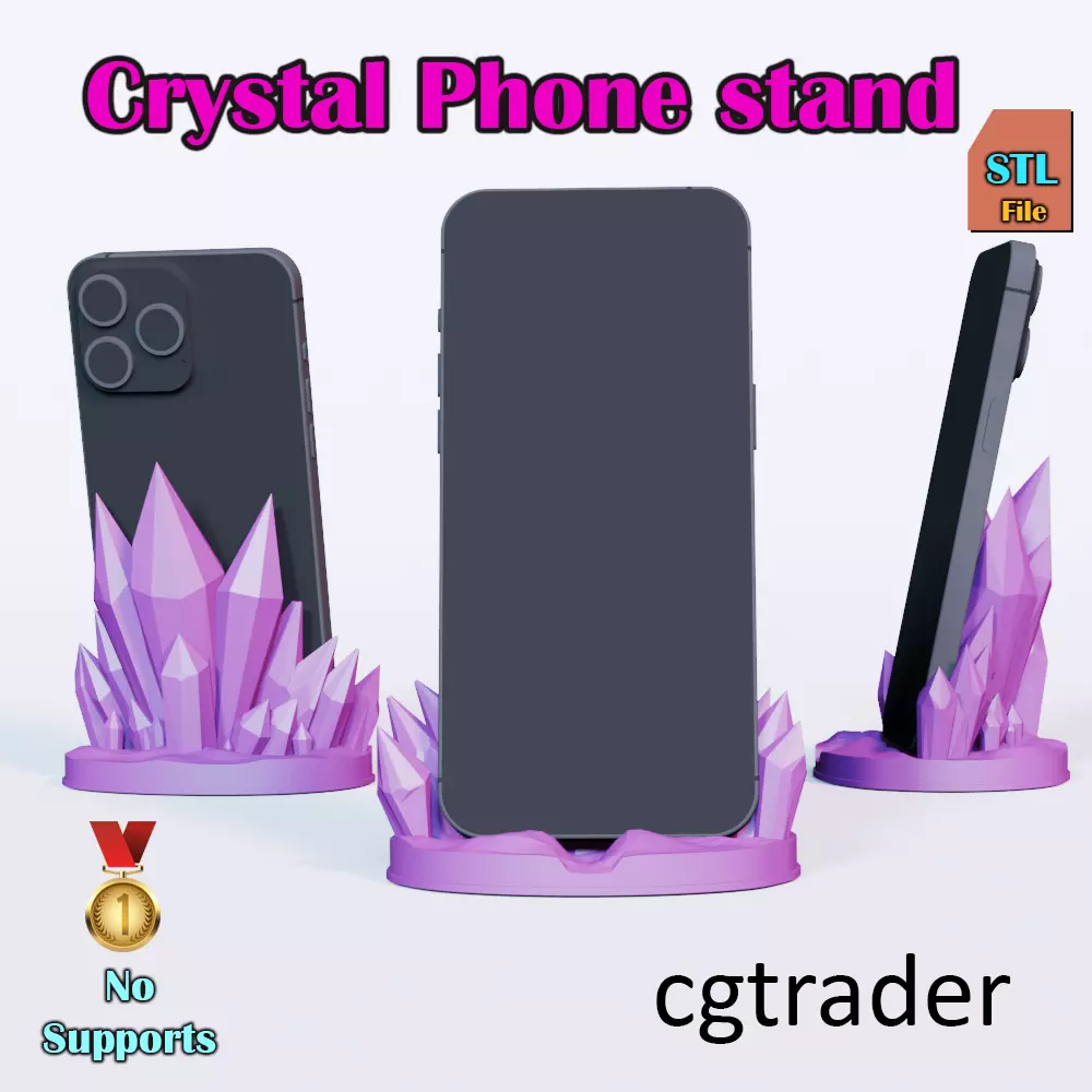 Crystal Phone Holder 3D print model_0