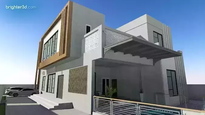 Modern House Design A53 DWG SketchUp