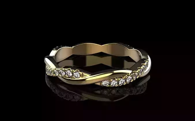Wedding twested ring model  1353 3D print model