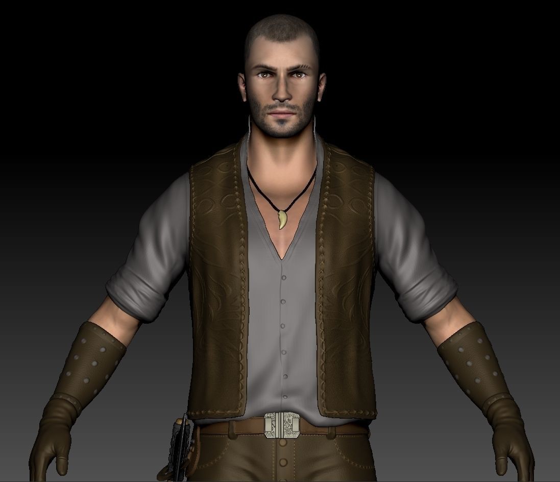 High Poly Armored Warrior 3D model_2