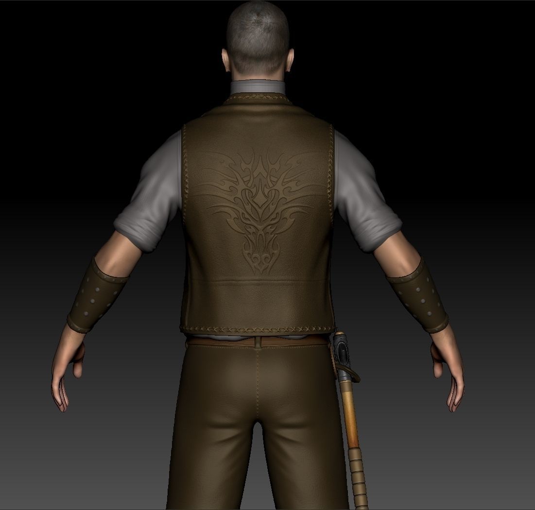 High Poly Armored Warrior 3D model_3