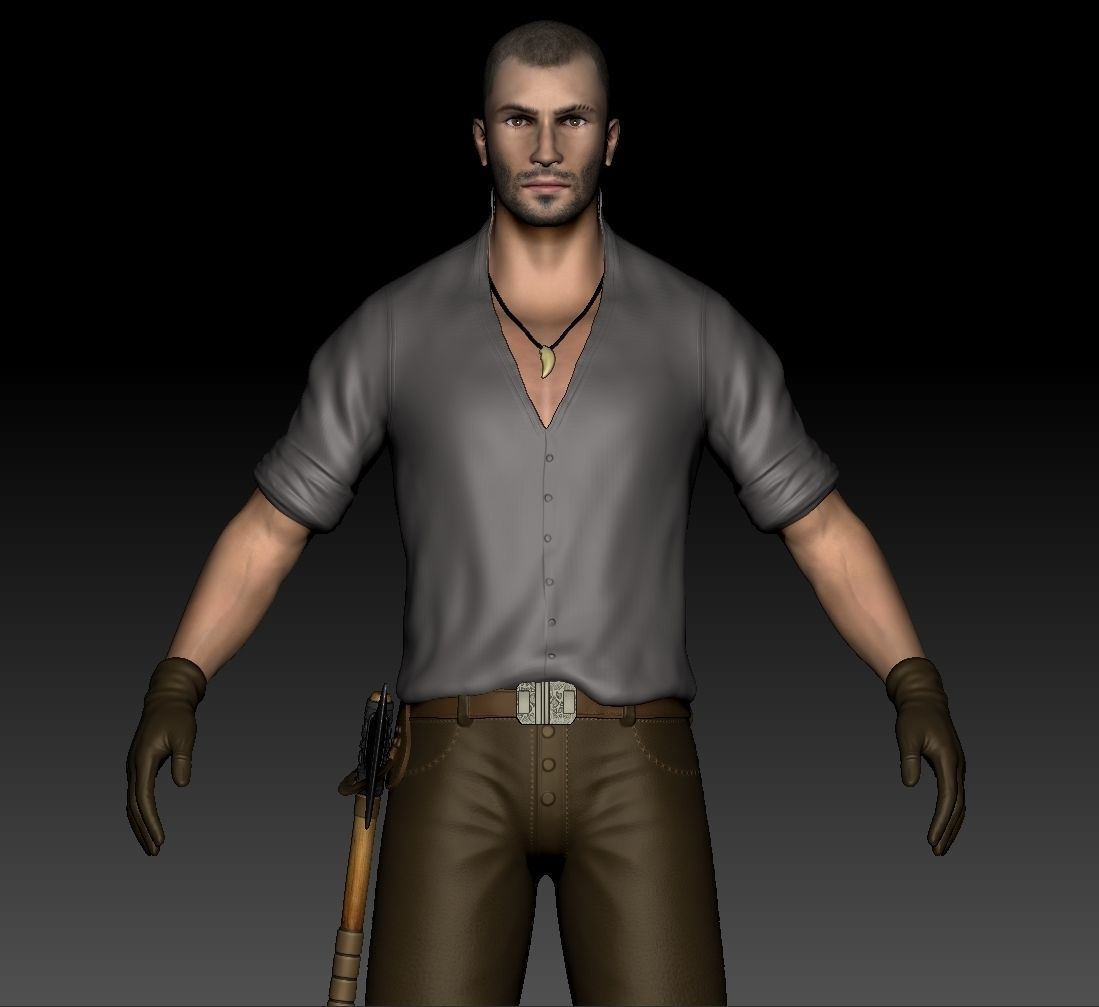 High Poly Armored Warrior 3D model_4