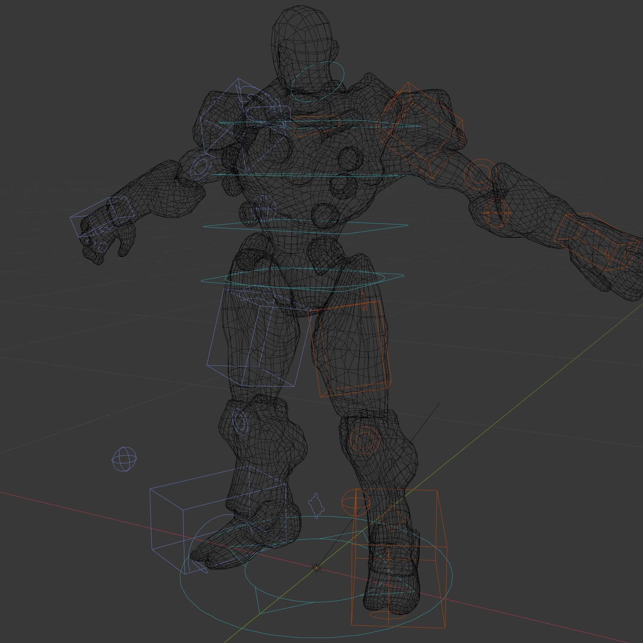 Futuristic Cyber Warrior Rigged and Animated Low-poly 3D model_7