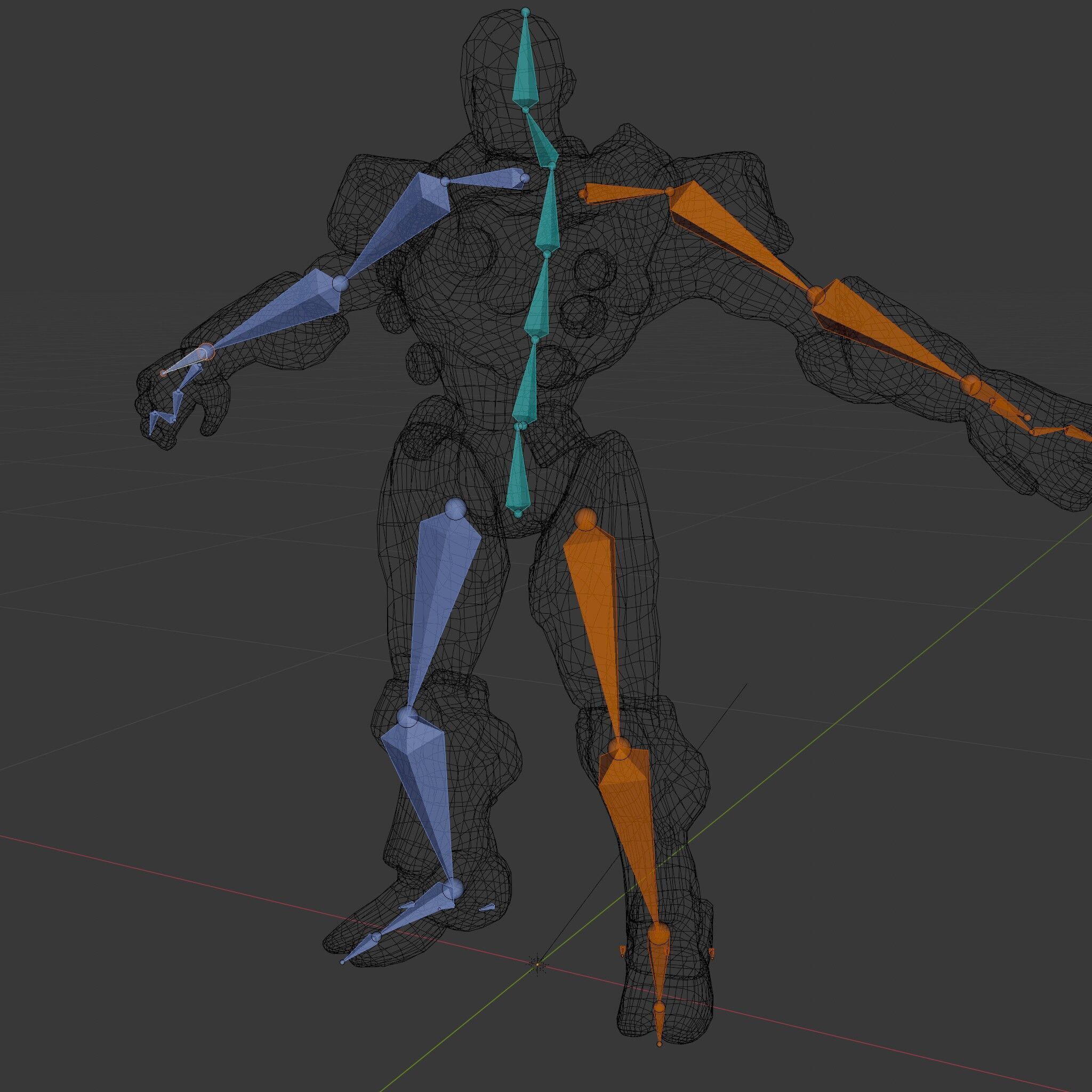 Futuristic Cyber Warrior Rigged and Animated Low-poly 3D model_9